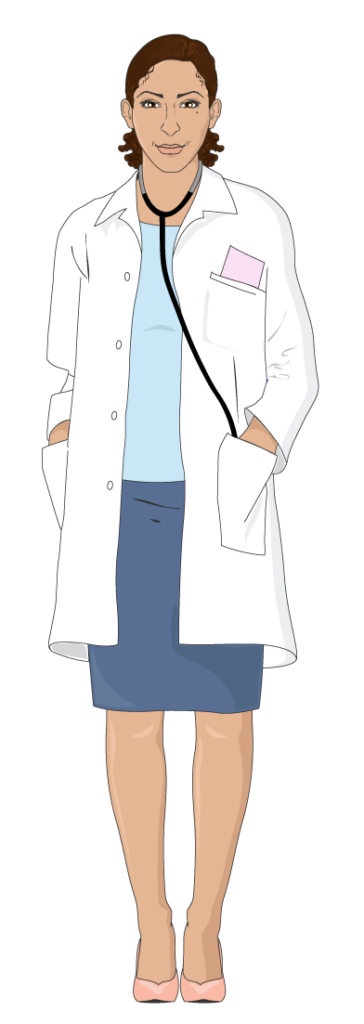 Médica cardiologista em avaliação clínica
